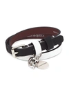 MCQ BY ALEXANDER MCQUEEN LEATHER DOUBLE WRAP SKULL BRACELET,400014013744