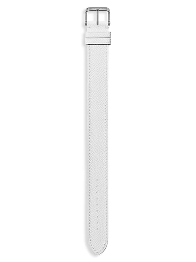Tom Ford Pebble Grain Leather Watch Strap In White