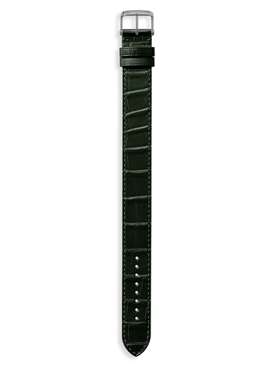 Tom Ford Alligator Leather Watch Strap In Dark Green