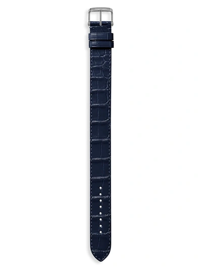 Tom Ford Alligator Leather Watch Strap In Navy