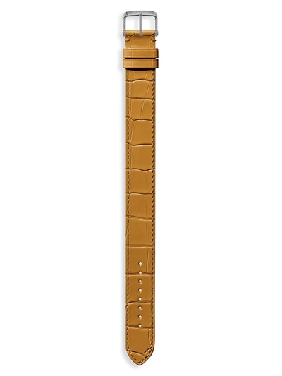 Tom Ford Alligator Leather Watch Strap In Yellow