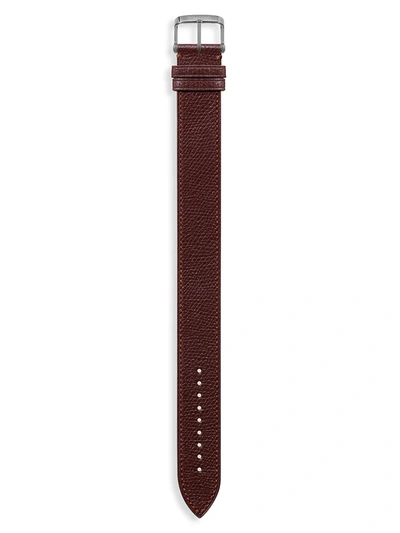 Tom Ford Pebble Grain Leather Watch Strap In Darkbrown