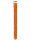 Tom Ford Braid Leather Watch Strap In Orange