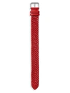 Tom Ford Braid Leather Watch Strap In Red