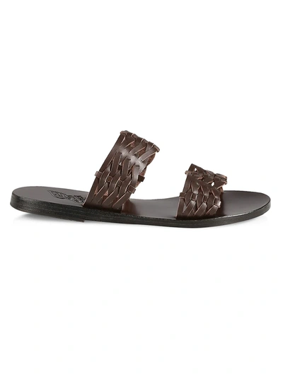 Ancient Greek Sandals Vachetta Melia Woven Slide Sandals In Brown