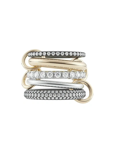 Spinelli Kilcollin Women's Galaxy Tri-tone & Diamond 5-link Leilani Ring In Yellow Gold