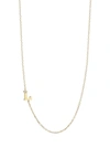 ANZIE WOMEN'S LOVE LETTER 14K YELLOW GOLD SINGLE DIAMOND INITIAL NECKLACE,0400013928187