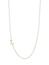 Anzie Women's Love Letter 14k Yellow Gold Single Diamond Initial Necklace In Letter L