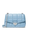 Michael Michael Kors Large Soho Quilted Leather Shoulder Bag In Chambray/silver