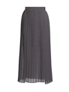 BRUNELLO CUCINELLI WOMEN'S PLEATED WOOL-BLEND MAXI SKIRT,400014033874