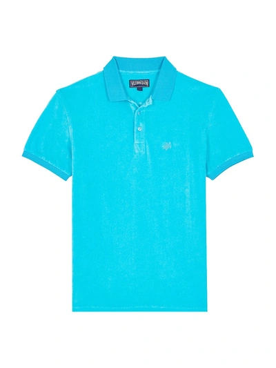 Vilebrequin Men's Solid Terry Polo Shirt In Azur