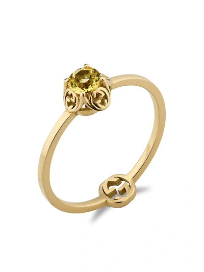 Gucci Women's 18k Yellow Gold & Yellow Beryl Interlocking G Ring In Undefined