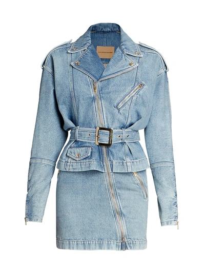 alexandre vauthier denim dress Alexandre Vauthier Layered Belted Denim Mini Dress In Blue
