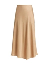 L Agence Clarisa Bias Cut Satin Skirt In Candied Ginger