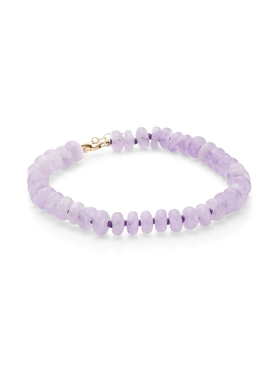Jia Jia 14kt Yellow Gold Amethyst Crystal Beaded Bracelet In Lavender