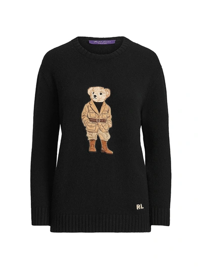 Ralph Lauren Safari Polo Bear Cashmere Sweater In Black