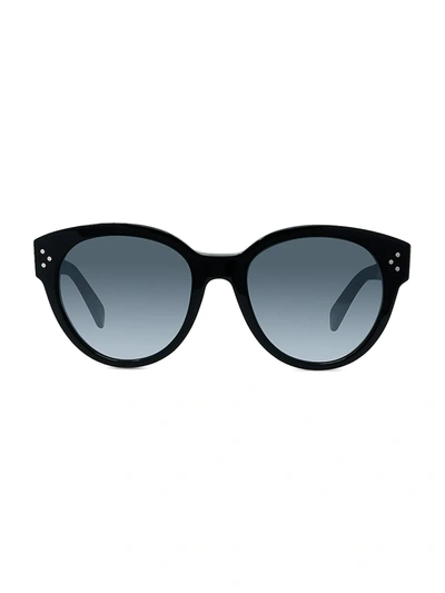Celine Acetate Cat-eye Sunglasses In 01a Black Smoke