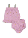 ANDY & EVAN BABY GIRL'S EMBROIDERED GINGHAM TOP & BLOOMER SET,400014251899