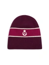 Isabel Marant Camden Striped Logo Beanie In Burgundy