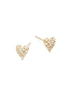 Mizuki 14k Gold & Diamond Heart Stud Earrings In Yellow Gold
