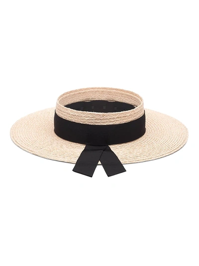 Eugenia Kim Lettie Grosgrain Band Visor In Brown