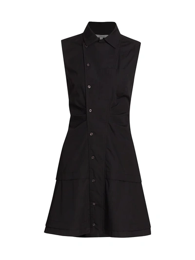 Derek Lam 10 Crosby Women's Satina Cotton Fit-&-flare Shirtdress In Black