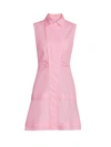 Derek Lam 10 Crosby Satina Cotton Fit-&-flare Shirtdress In Soft Pink