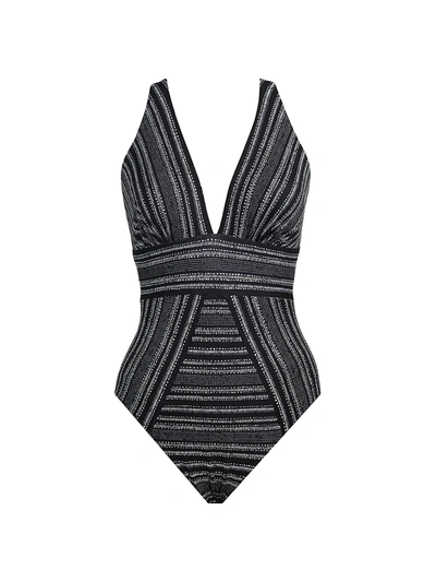 Miraclesuit Swim Colorblock One-piece Swimsuit In Silver Grey