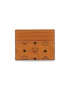 Mcm Men's Logo Card Case In Cognac