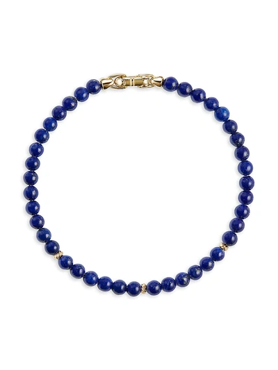David Yurman Women's Bijoux Spiritual Beads Bracelet With 14k Yellow Gold In Lapis