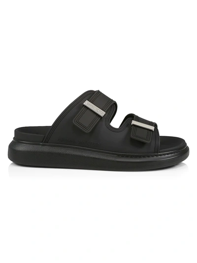 ALEXANDER MCQUEEN MEN'S RUBBER BUCKLE SLIDE SANDALS,400014026827