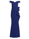 Chiara Boni La Petite Robe Radoslava Off The Shoulder Bodycon Gown -100% Exclusive In Blue
