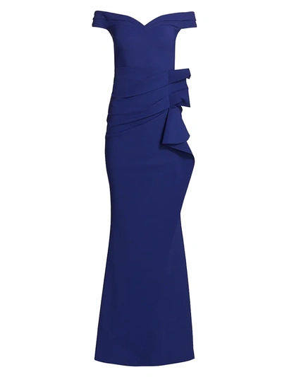 Chiara Boni La Petite Robe Radoslava Off The Shoulder Bodycon Gown -100% Exclusive In Blue