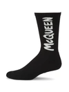 Mcq By Alexander Mcqueen Logo Socks In Black Ivory