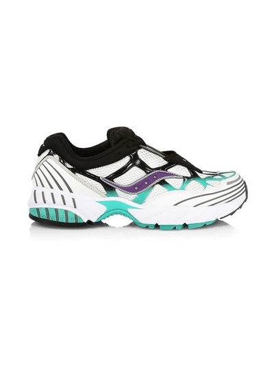 Saucony Into The Void Grid Web Sneakers In White Teal Purple