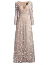 Mac Duggal Women's Floral Appliqué Lace Gown In Ivory Nude