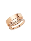 Repossi Women's Berbère 18k Rose Gold & Pavé Diamond 2-row Ring