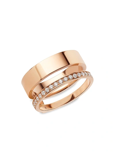 Repossi Women's Berbère 18k Rose Gold & Pavé Diamond 2-row Ring