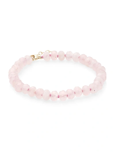 Jia Jia Women's Oracle 14k Yellow Gold & Rose Quartz Crystal Beaded Bracelet In Pink