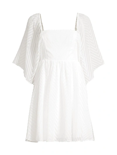 Fame And Partners Brianna Chiffon Minidress In Ivory