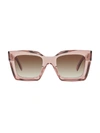 Celine Women's 51mm Square Transparent Sunglasses In Pink/brown Gradient
