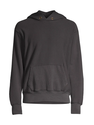 Les Tien Relaxed Cotton Pullover Hoodie In Black