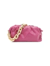 Bottega Veneta The Chain Pouch Leather Clutch In Pink