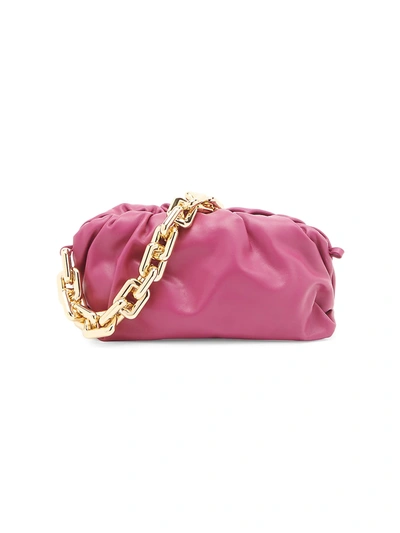 Bottega Veneta The Chain Pouch Leather Clutch In Pink