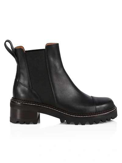 See By Chloé Leather Chelsea Boots In Black