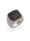John Hardy Men's Sterling Silver & Black Sapphire Ring