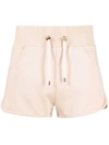 Balmain Badge-print Track Shorts In Nude