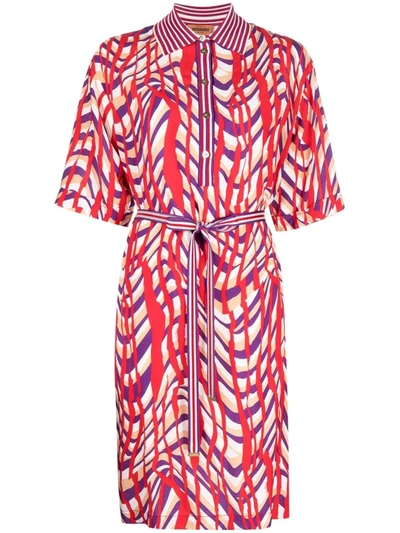 Missoni Abstract Silk Blend Jersey Midi Dress In Red