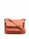 Marni Trunk Mini-bag In Smooth Calfskin In Orange