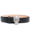Philipp Plein Iconic Plein Skull-embellished Belt In Black